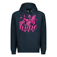 Navy hope breast cancer butterfly Premium Hoodie - Jasminsmagicworld