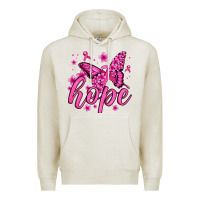Oatmeal Heather hope breast cancer butterfly Premium Hoodie - Jasminsmagicworld