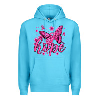 Ocean Blue hope breast cancer butterfly Premium Hoodie - Jasminsmagicworld