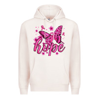 Pale Pink hope breast cancer butterfly Premium Hoodie - Jasminsmagicworld
