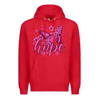 Red hope breast cancer butterfly Premium Hoodie - Jasminsmagicworld