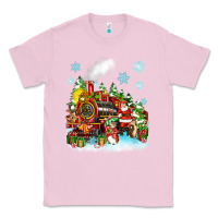 Bubblegum Pink christmas santa and friends train Classic Tee - Zillion Design Studio