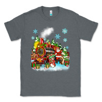 Charcoal Heather christmas santa and friends train Classic Tee - Zillion Design Studio