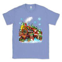 Colony Blue christmas santa and friends train Classic Tee - Zillion Design Studio
