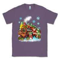 Lavender christmas santa and friends train Classic Tee - Zillion Design Studio