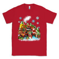 Red christmas santa and friends train Classic Tee - Zillion Design Studio