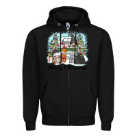Black merry christmas gnomes Zipper Hoodie - Zillion Design Studio