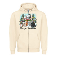 Sandshell merry christmas gnomes Zipper Hoodie - Zillion Design Studio