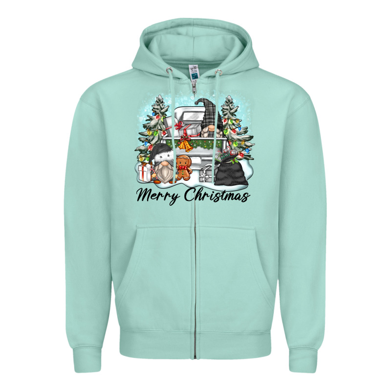 Merry Christmas Gnomes Zipper Hoodie by Zillion Design Studio | Teevron
