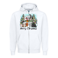 White merry christmas gnomes Zipper Hoodie - Zillion Design Studio
