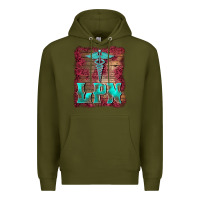 Army Green licensed practical nurse medical symbol  background Premium Hoodie - BarkalooDesign