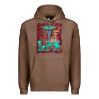 Chestnut licensed practical nurse medical symbol  background Premium Hoodie - BarkalooDesign