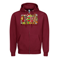 Burgundy jesus the reason for the season Zipper Hoodie - Zillion Design Studio