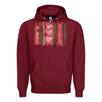 Burgundy valentine's day love brushstrokes Zipper Hoodie - RanaPortraitStore