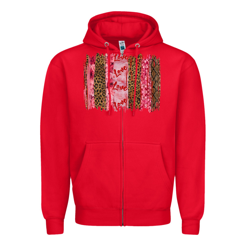 Valentine's Day Love Brushstrokes Zipper Hoodie by RanaPortraitStore | Teevron