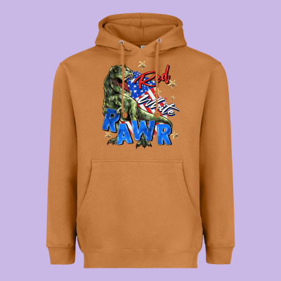 Red White Rawr Heavyweight Hoodie Designed By Zillion Design Studio