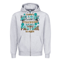 Heather Grey theres bullshit everywhere and not a pasture tbw Zipper Hoodie - texasbilliewilder