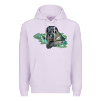 Lilac Sea Seal Face Illustrations Premium Hoodie - LillyAllenDesigns