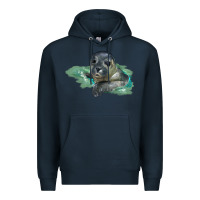 Navy Sea Seal Face Illustrations Premium Hoodie - LillyAllenDesigns