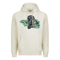 Oatmeal Heather Sea Seal Face Illustrations Premium Hoodie - LillyAllenDesigns