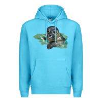 Ocean Blue Sea Seal Face Illustrations Premium Hoodie - LillyAllenDesigns