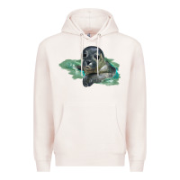 Pale Pink Sea Seal Face Illustrations Premium Hoodie - LillyAllenDesigns