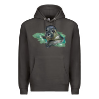 Smoke Sea Seal Face Illustrations Premium Hoodie - LillyAllenDesigns