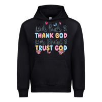 Black look back and thank god look forward and trust god Urban Hoodie - MaliasSmallBusiness