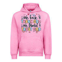 Fuchsia Pink look back and thank god look forward and trust god Urban Hoodie - MaliasSmallBusiness