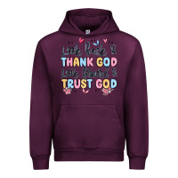 Mauve Wine look back and thank god look forward and trust god Urban Hoodie - MaliasSmallBusiness