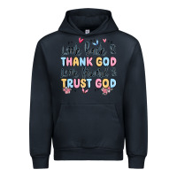 Navy look back and thank god look forward and trust god Urban Hoodie - MaliasSmallBusiness