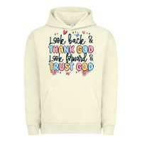 Pigment Pistachio look back and thank god look forward and trust god Urban Hoodie - MaliasSmallBusiness