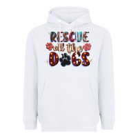 White rescue all the dogs Heavyweight Hoodie - Zillion Design Studio