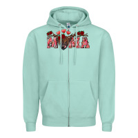 Seafoam Valentine's day mama black highland cow Zipper Hoodie - RanaPortraitStore