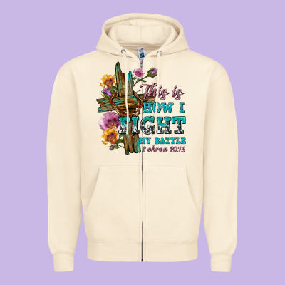 Zipper Hoodie this is how i fight my battle tbw