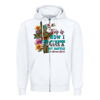 White this is how i fight my battle tbw Zipper Hoodie - texasbilliewilder