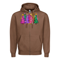 Chestnut christmas trees and lights Zipper Hoodie - Zillion Design Studio