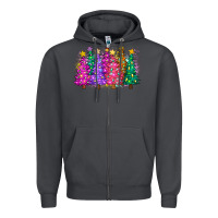 Smoke christmas trees and lights Zipper Hoodie - Zillion Design Studio
