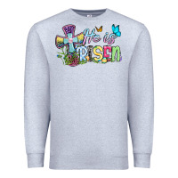 Heather Grey Easter Day He is risen Premium Sweatshirt - OliviaCreatesArt