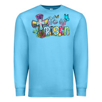Ocean Blue Easter Day He is risen Premium Sweatshirt - OliviaCreatesArt