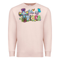 Pale Pink Easter Day He is risen Premium Sweatshirt - OliviaCreatesArt
