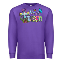 Purple Easter Day He is risen Premium Sweatshirt - OliviaCreatesArt