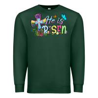 Sports Green Easter Day He is risen Premium Sweatshirt - OliviaCreatesArt