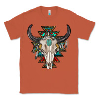 Copper western aztec bull skull with gemstone Classic Tee - texasbilliewilder