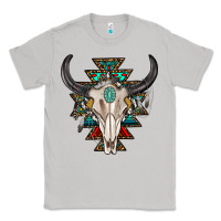 Western Aztec Bull Skull With Gemstone Classic Tee | Teevron