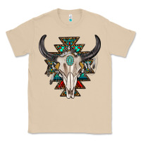 Mushroom western aztec bull skull with gemstone Classic Tee - texasbilliewilder