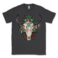 Smoke western aztec bull skull with gemstone Classic Tee - texasbilliewilder