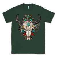 Sports Green western aztec bull skull with gemstone Classic Tee - texasbilliewilder