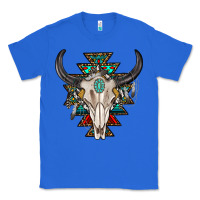True Royal western aztec bull skull with gemstone Classic Tee - texasbilliewilder