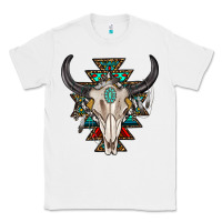 White western aztec bull skull with gemstone Classic Tee - texasbilliewilder